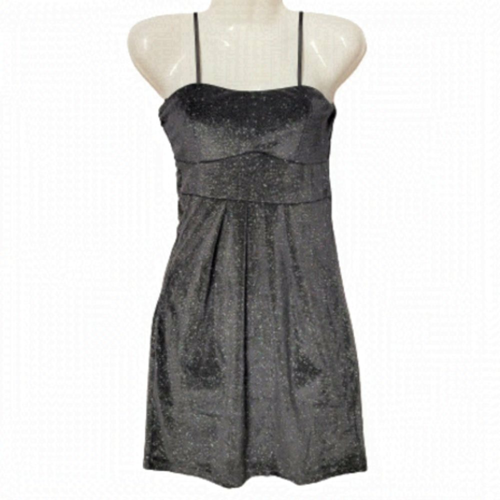 Sparkly Strapless Glitter Black Mini Dress Various Sizes S M L